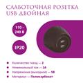 Розетка USB двойная  Rotondo, с подсветкой - фото 12508
